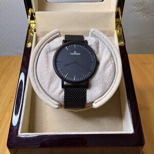 Tonnier Black Stainless Steel Modern Minimalist Watch W8479G, 41mm